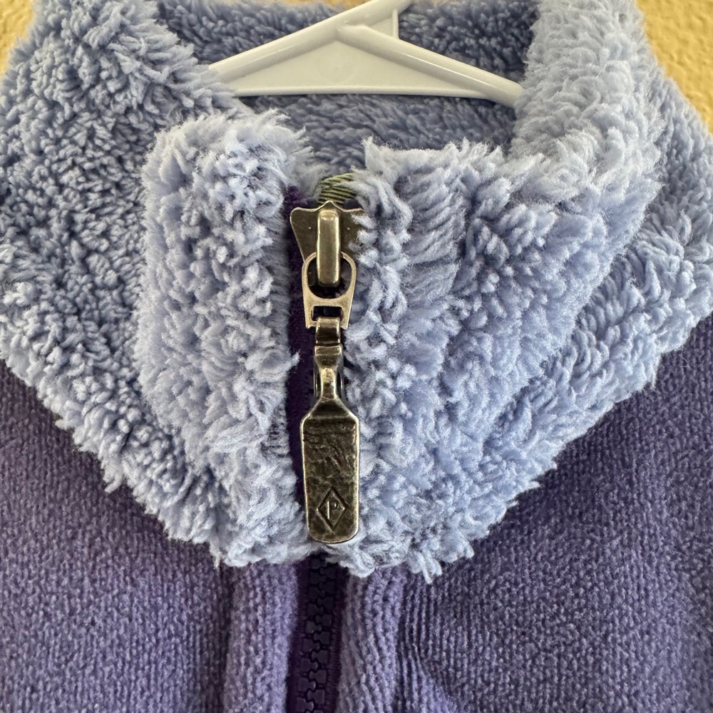 Patagonia Synchilla Fleece Jacket Womens Medium Purple Full Zip Sherpa Trim Med View 4